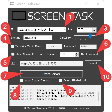 ScreenTask一款小巧绿色的屏幕共享软件